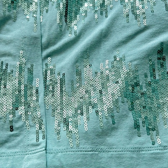 CARDIGAN, BOYFRIEND, MINT, SZ 3X, SEQUIN DETAILS, JERSEY KNIT, LONG SLEEVES, JOA - Picture 11 of 13